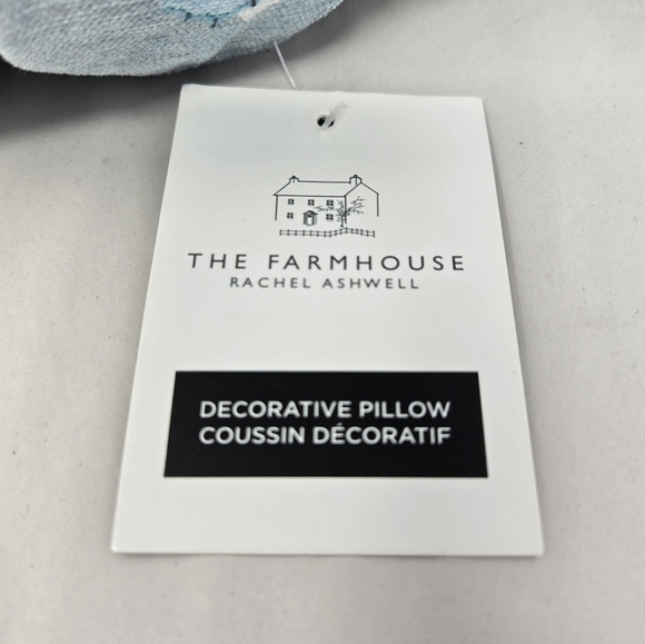 The Farmhouse Rachel Ashwell 17 Inch Round Pillow Beaded Butterflies Decorative - Picture 2 of 9